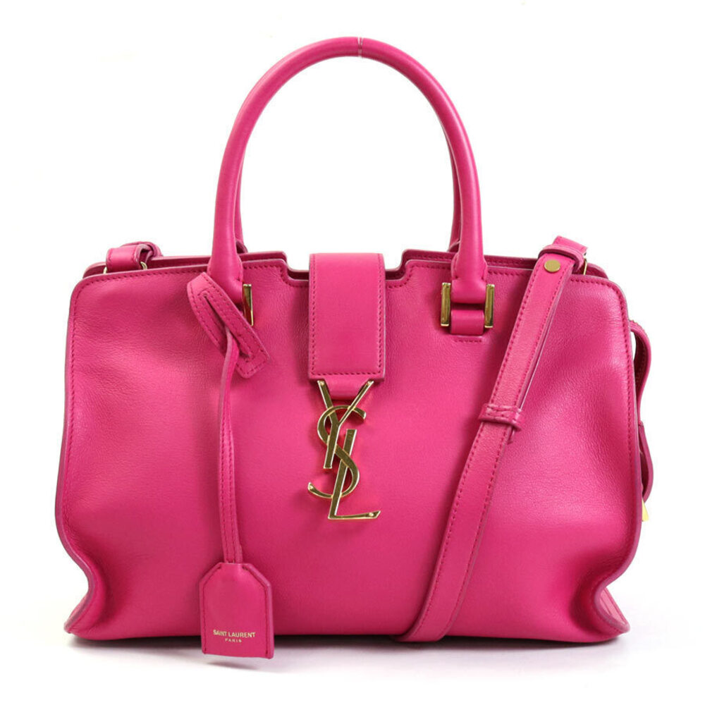 Saint Laurent Baby Cabas handbag Crossbody bag leather pink gold